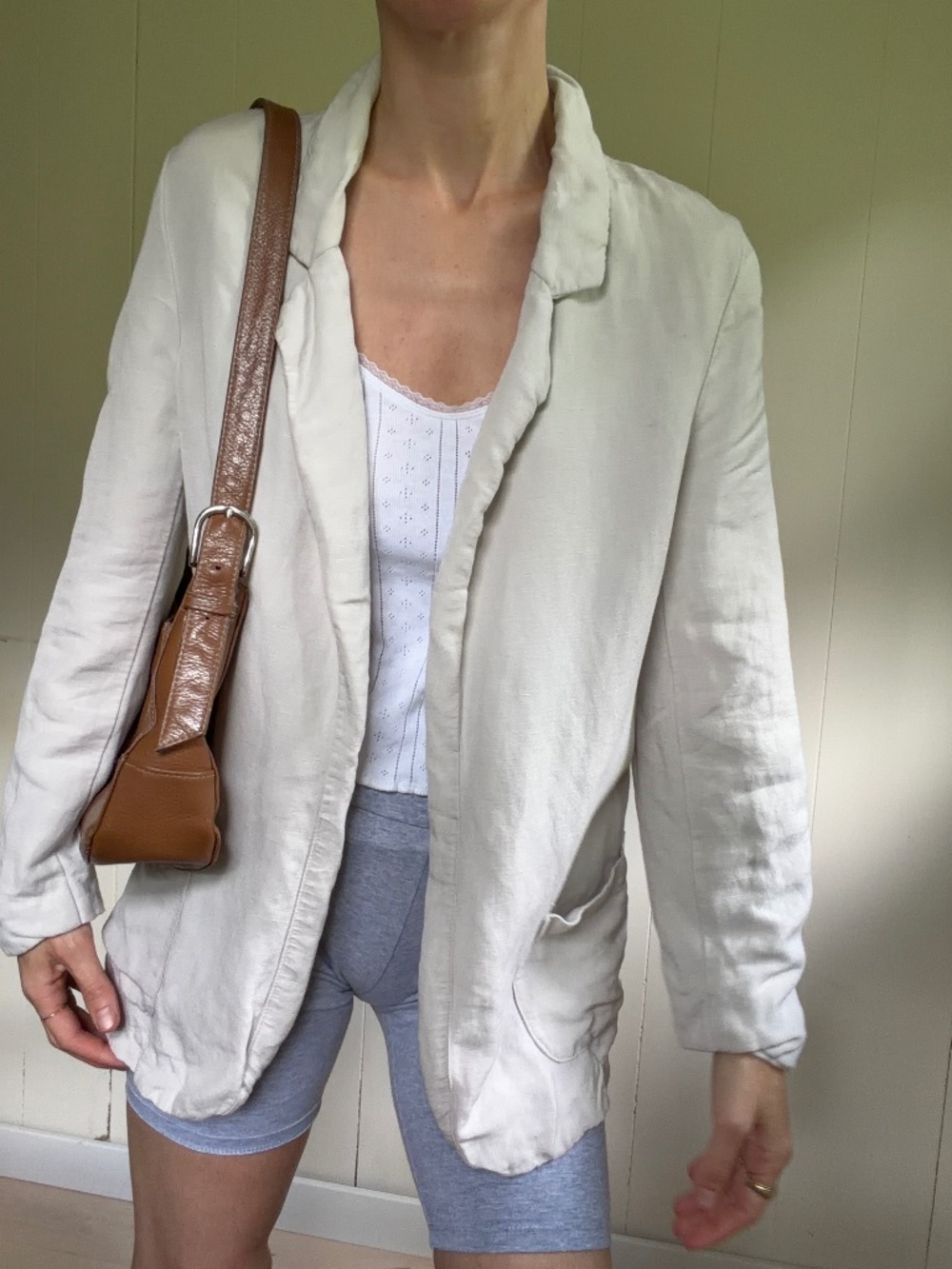 linen rayon tan blazer summer beachy wedding